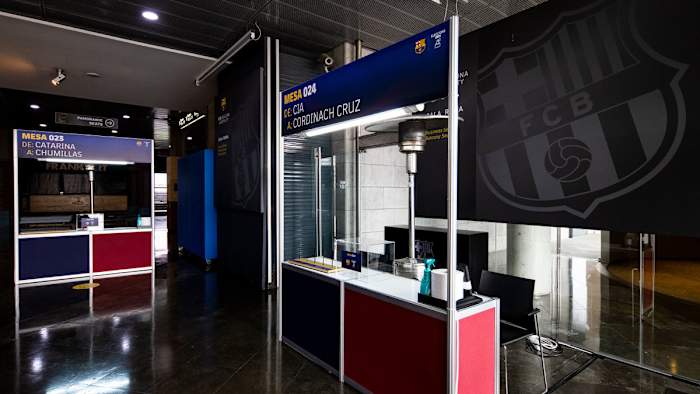 A voting station for Barcelona's election